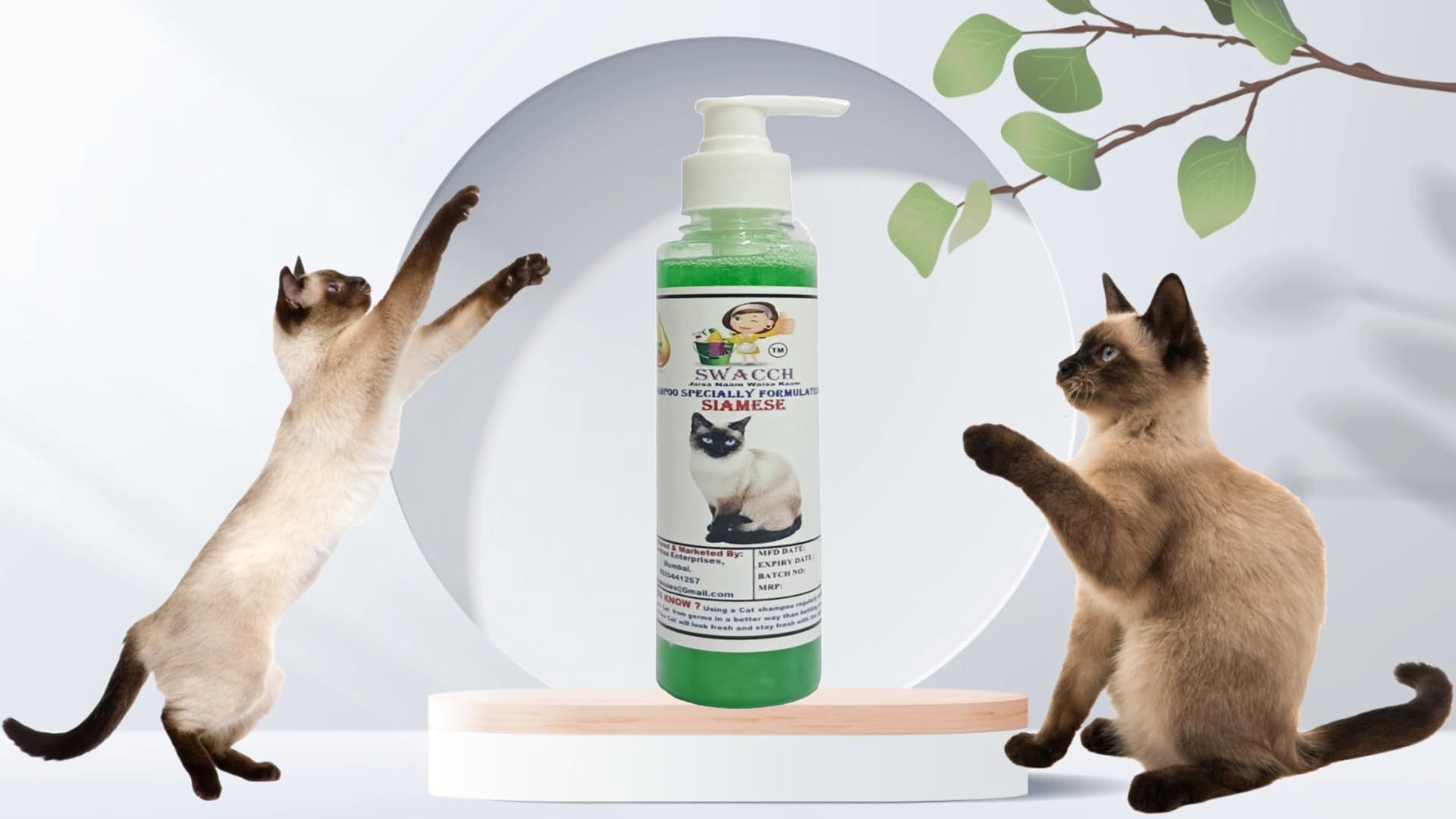 SWACCH Premium Shampoo for Siamese (200ML) NEEM ALOVERA