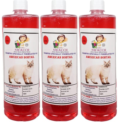 Swacch Shampoo Specially Formulated for American Bobtail (1 Litre) (Pack of 3) Jasmine