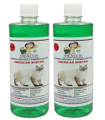 Swacch Shampoo Specially Formulated for American Bobtail (500ml) (Pack of 2) Neem Alovera