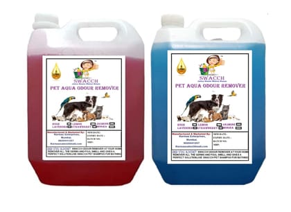 Swacch PET Aqua Odour Remover (5 Litre) (Combo Pack of 2) Strawberry & Lavender