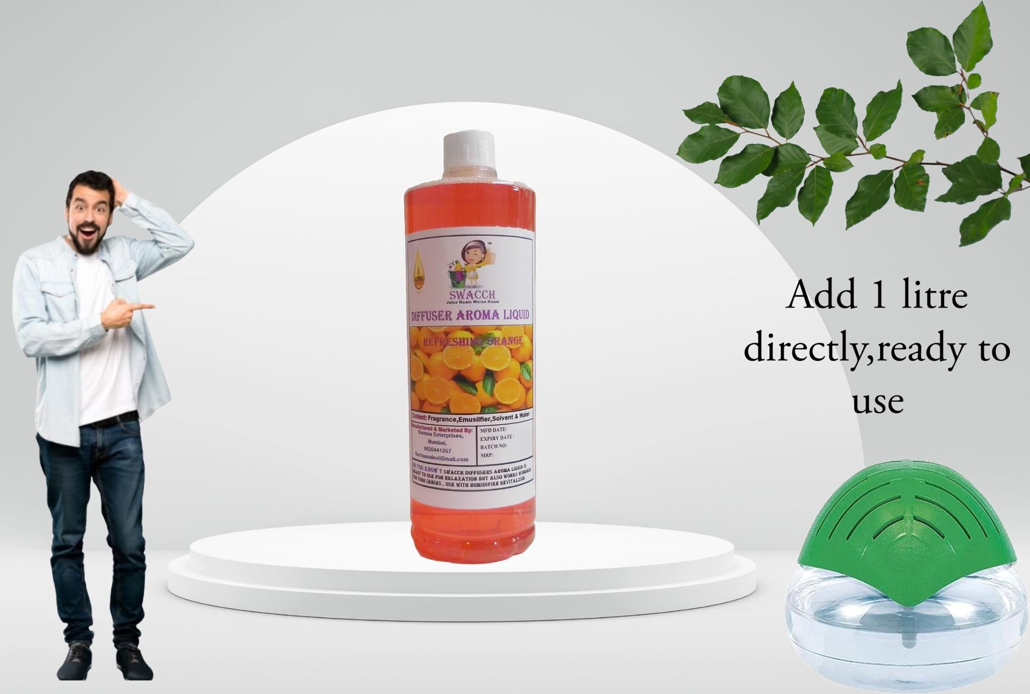 Swacch Diffuser Aroma Liquid (1 Litre) Orange