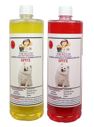 Swacch Shampoo Specially Formulated for Spitz (1Litre) (Combo Pack of 2) Lemon & Jasmine