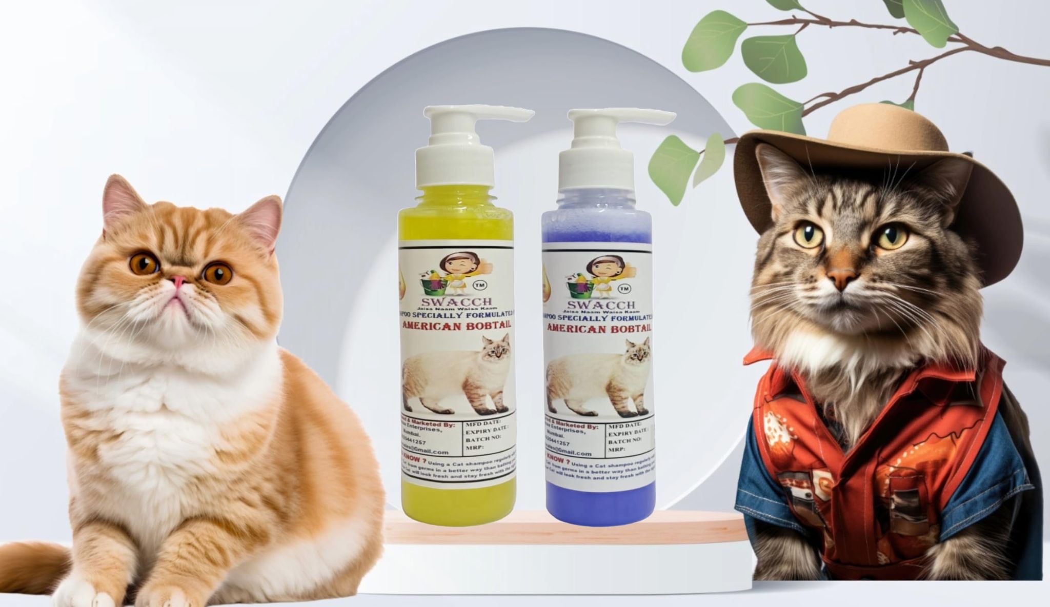 SWACCH Premium Shampoo for American Bobtail (200ML) (Combo Pack of 2) Lemon & Lavender