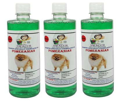 Swacch Shampoo Specially Formulated for Pomeranian (500ml) (Combo Pack of 3) Neem Alovera