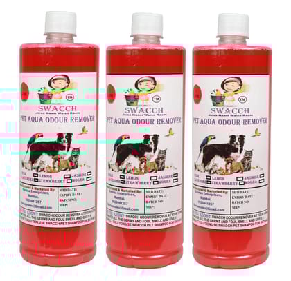 Swacch PET Aqua Odour Remover (1 Litre) (Combo Pack of 3) Strawberry