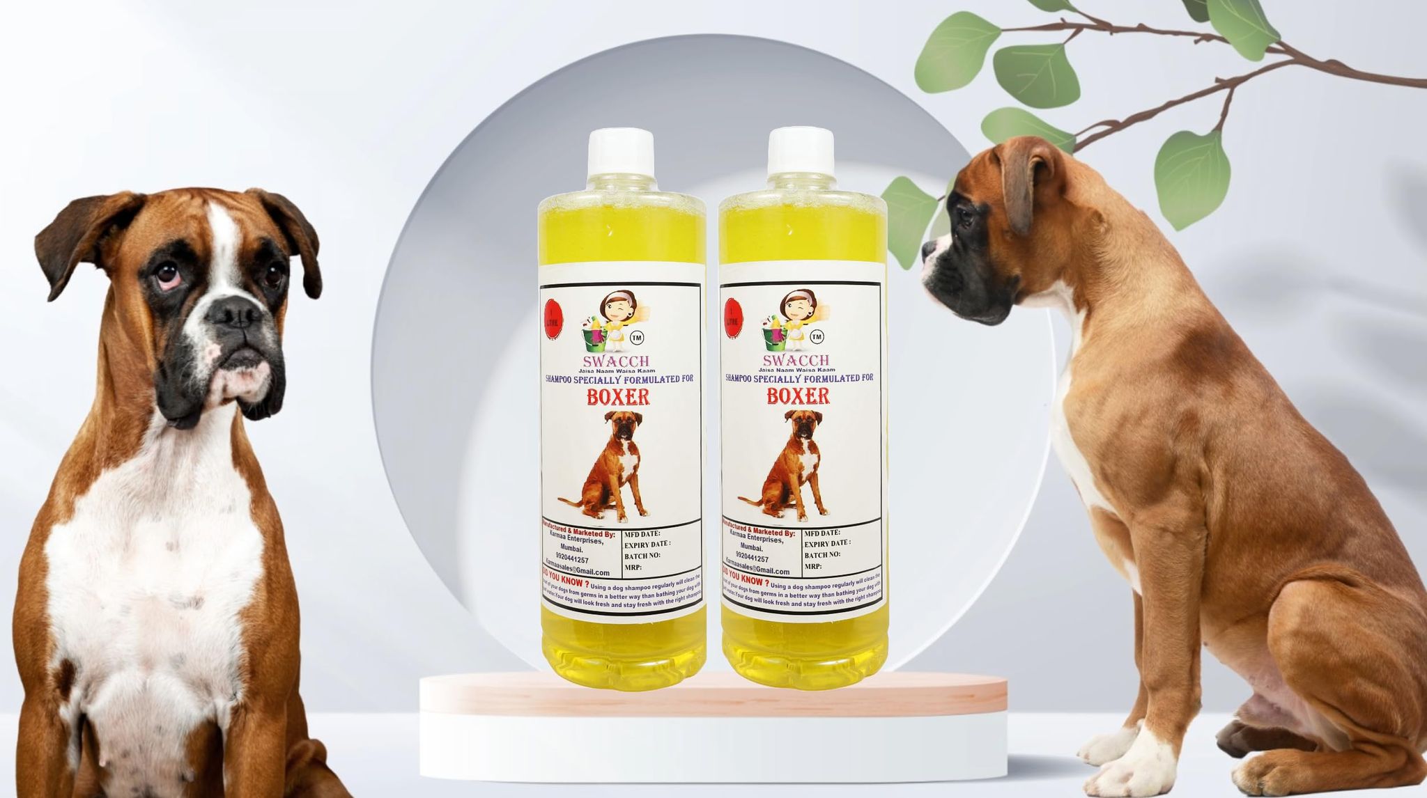 SWACCH Shampoo Specially FORMULATED for Boxer (1 Litre) (Combo Pack of 2) Lemon