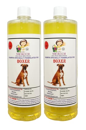 SWACCH Shampoo Specially FORMULATED for Boxer (1 Litre) (Combo Pack of 2) Lemon