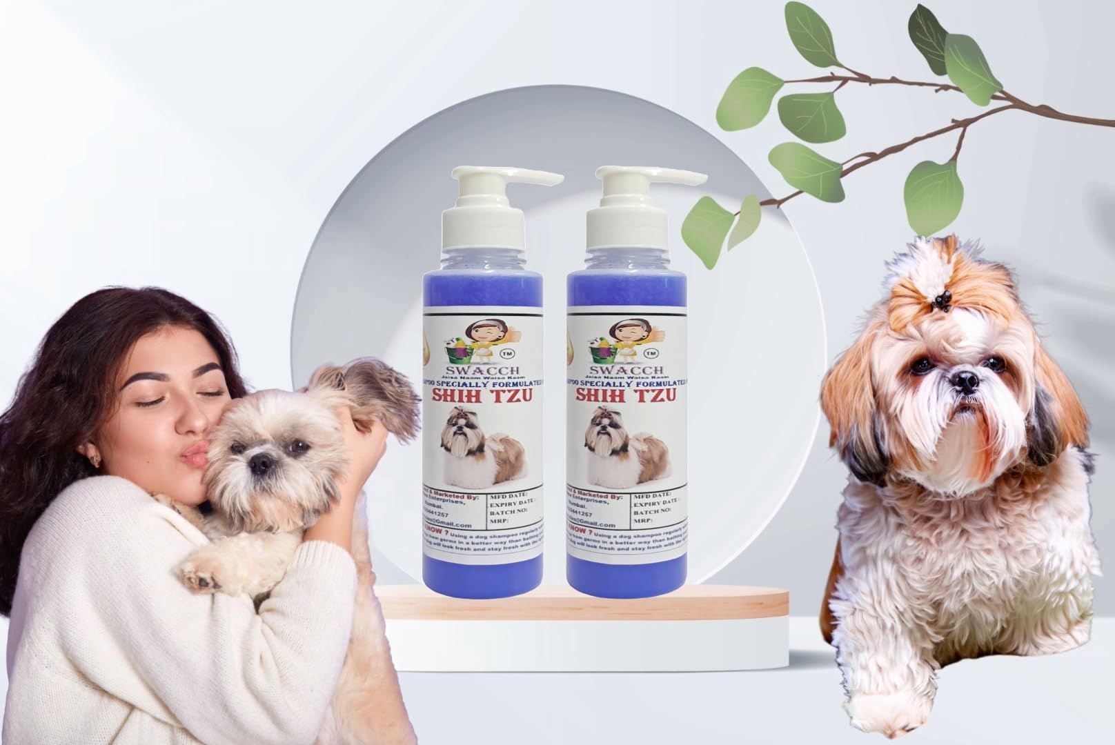 SWACCH Premium Shampoo for Shih TZU (200ML) (Pack of 2) Lavender