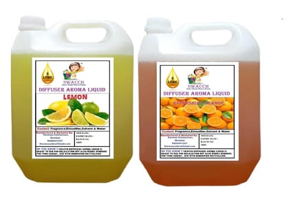 Swacch Diffuser Aroma Liquid (5 Litre) (pack of 2) Lemon & Orange