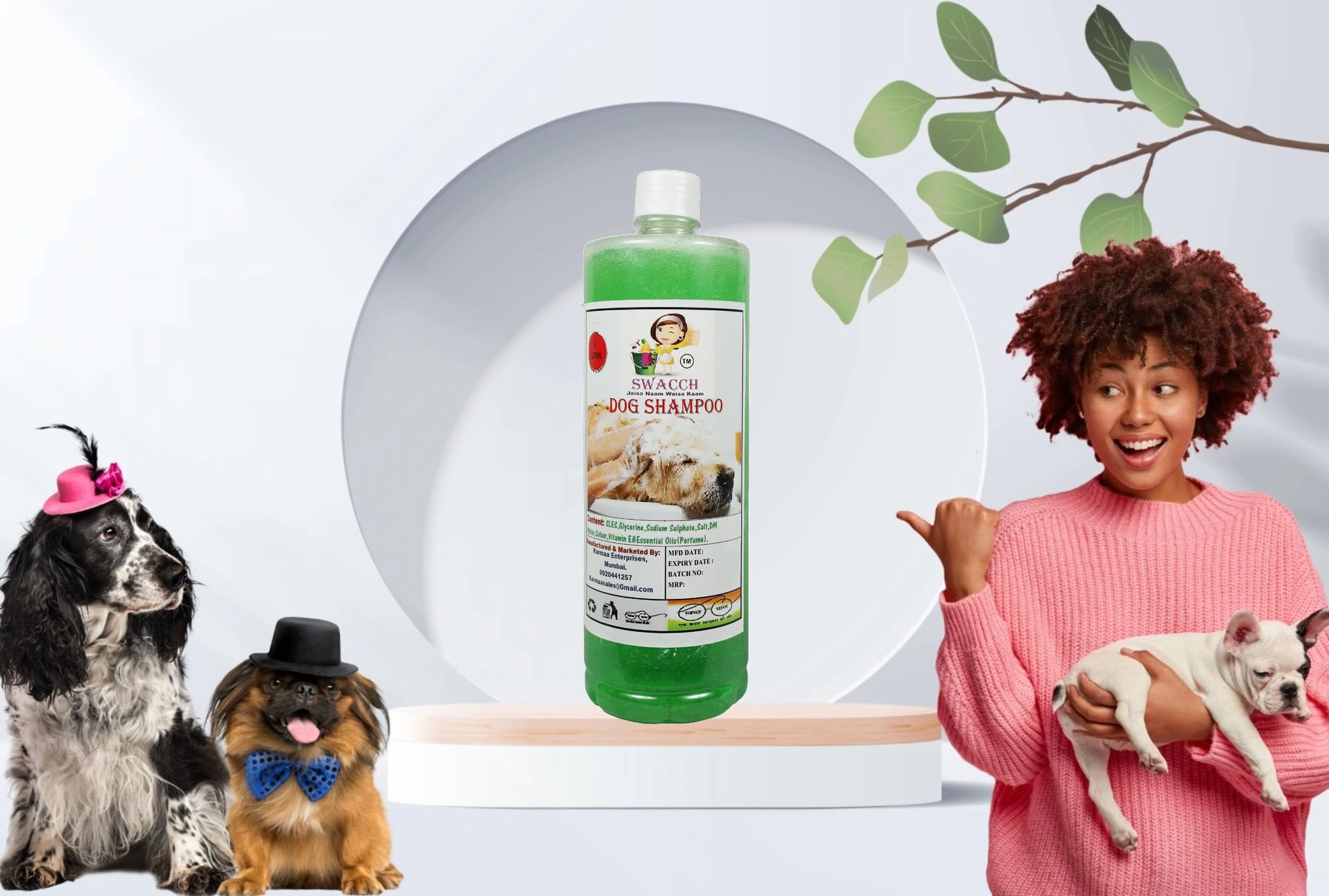 SWACCH Dog Shampoo (1 Litre) NEEM ALOVERA