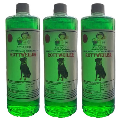 SWACCH Shampoo Specially FORMULATED for Rottweiler (1 Litre) (Combo Pack of 3) NEEM ALOVERA