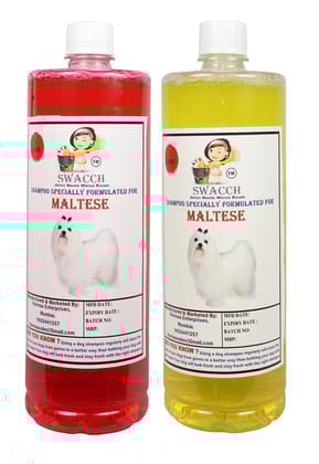 Swacch Shampoo Specially Formulated for Maltese (1 Litre) (Combo Pack of 2) Jasmine & Lemon