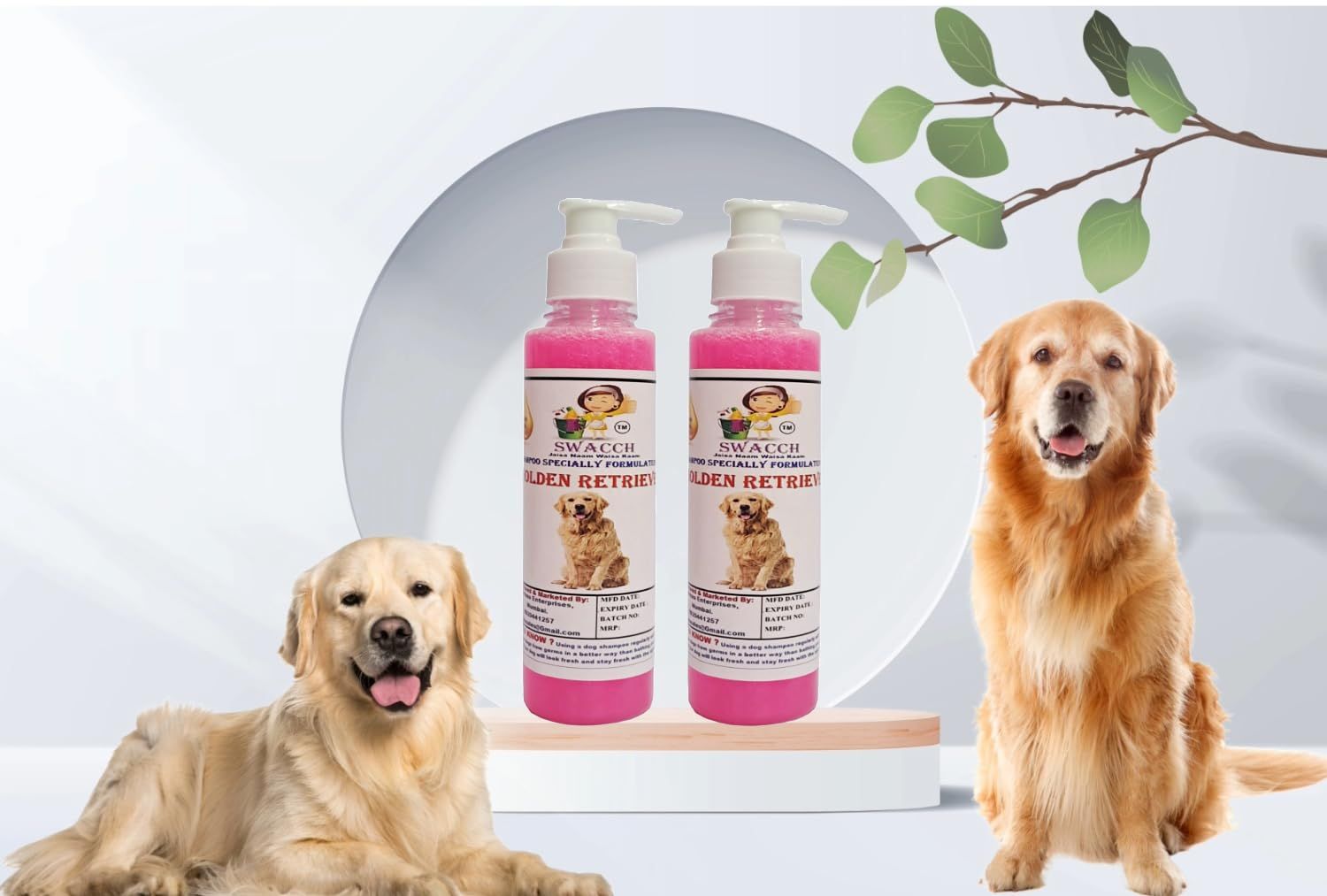 SWACCH Premium Shampoo for Golden Retriever (200ML) (Pack of 2) Rose