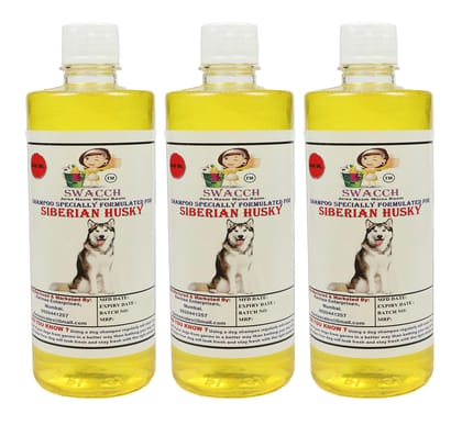 Swacch Shampoo Specially Formulated for Siberian Husky (500ml) (Combo Pack of 3) Lemon