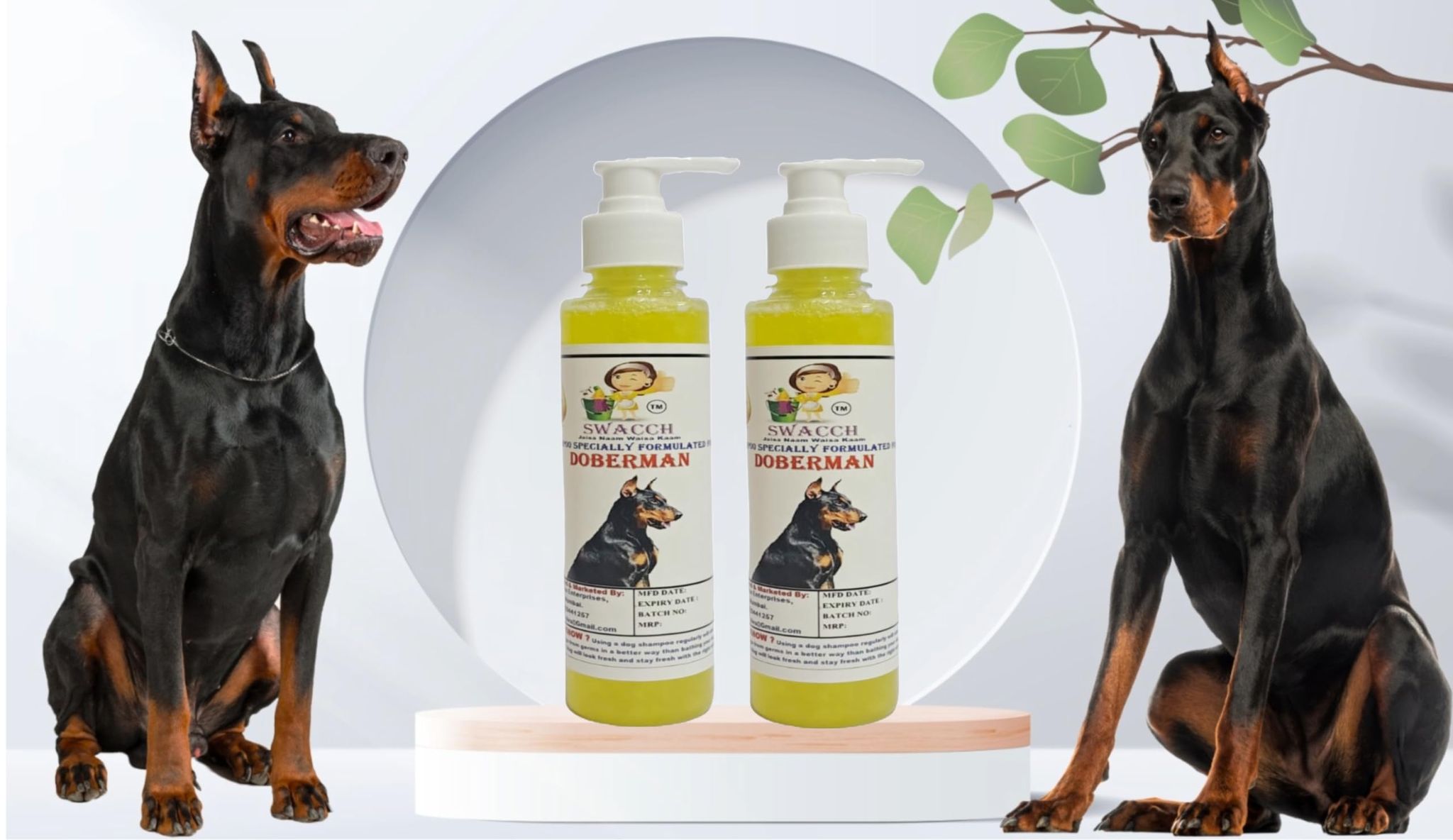 SWACCH Premium Shampoo for Doberman (200ML) (Pack of 2) Lemon