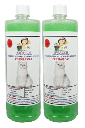 SWACCH Shampoo Specially Formulated for Persian Cat (1 Litre) (Pack of 2) Neem Alovera