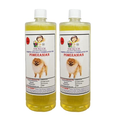 Swacch Shampoo Specially Formulated for Pomeranian (1 Litre) (Combo Pack of 2) Lemon