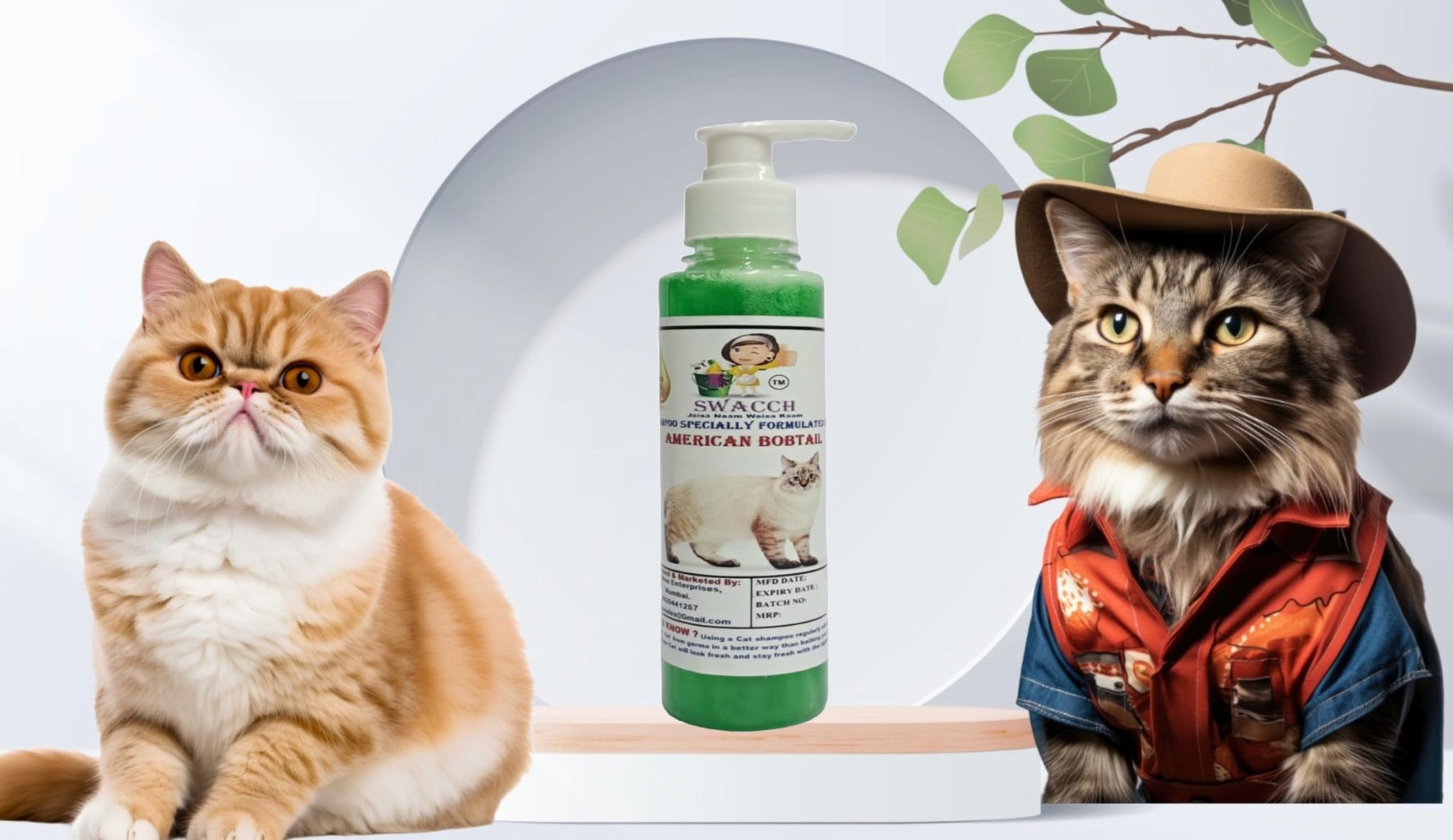 SWACCH Premium Shampoo for American Bobtail (200ML) NEEM ALOVERA