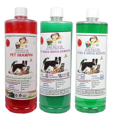 Swacch Shampoo (Strawberry) + Deodorizer (Mogra) + Stain Remover (Jasmine) 1 Litre Each
