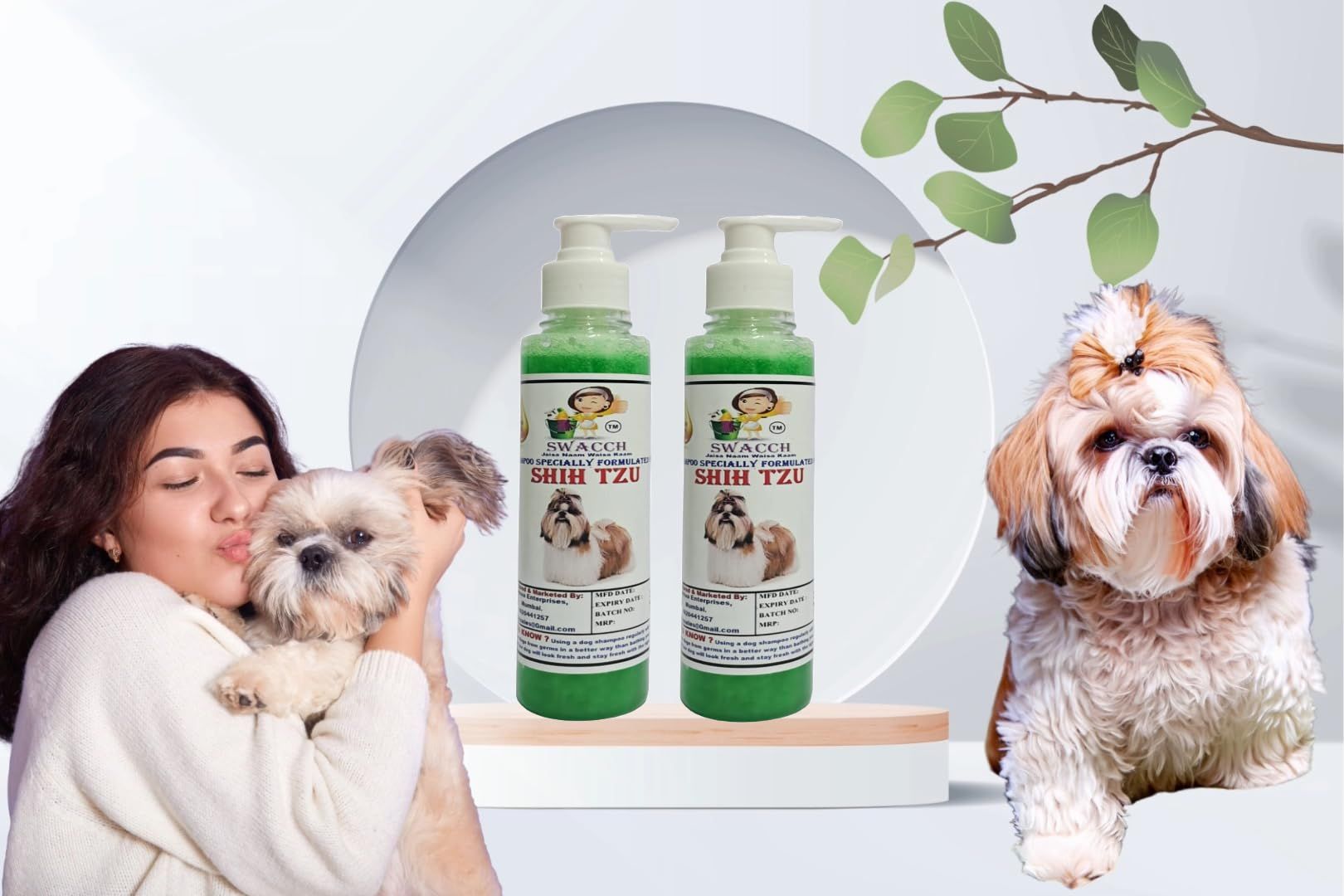 SWACCH Premium Shampoo for Shih TZU (200ML) (Pack of 2) NEEM ALOVERA