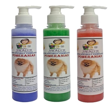 SWACCH Premium Shampoo for Pomeranian (200ML) (Combo Pack of 3) Lavender, NEEM ALOVERA & Jasmine