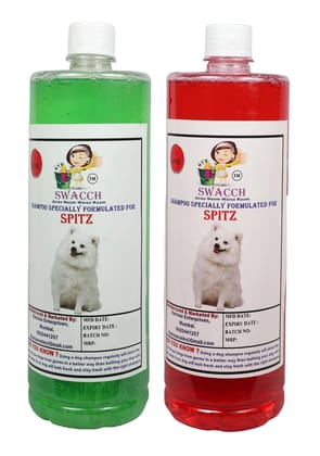 SWACCH Shampoo Specially FORMULATED for Spitz (1 Litre) (Combo Pack of 2) NEEM ALOVERA & Jasmine