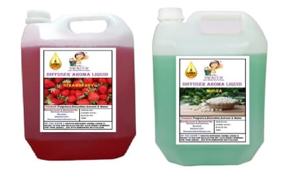 Swacch Diffuser Aroma Liquid (5 Litre) (Pack of 2) Strawberry & Mogra