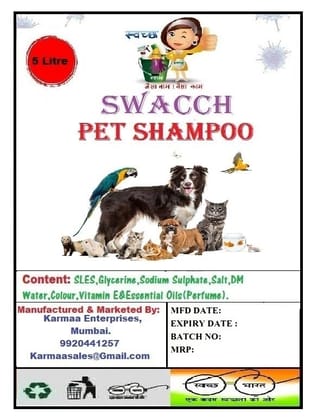SWACCH PET Shampoo (5 Litre) (Combo Pack of 2) Lemon & Jasmine
