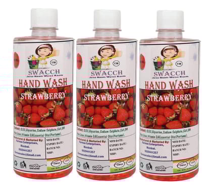 Swacch Hand Wash (500ml) (Pack of 3) Strawberry