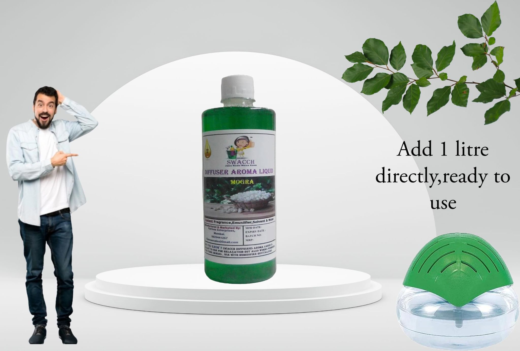 Swacch Diffuser Aroma Liquid (500ml) Mogra