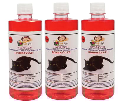 SWACCH Shampoo Specially FORMULATED for Bombay CAT (500ML) (Pack of 3) Jasmine