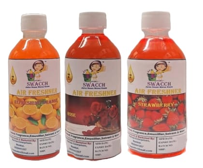 Swacch Air Freshner (200ml) (Combo Pack of 3) Orange, Rose & Strawberry