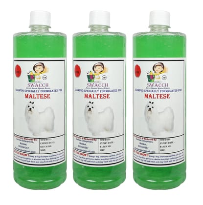 Swacch Shampoo Specially Formulated for Maltese (1 Litre) (Combo Pack of 3) Neem Alovera