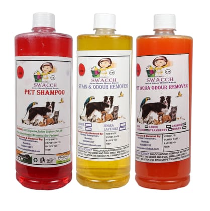 Swacch Shampoo (Jasmine) + Deodorizer (Lemon) + Stain Remover (Orange) 1 Litre Each