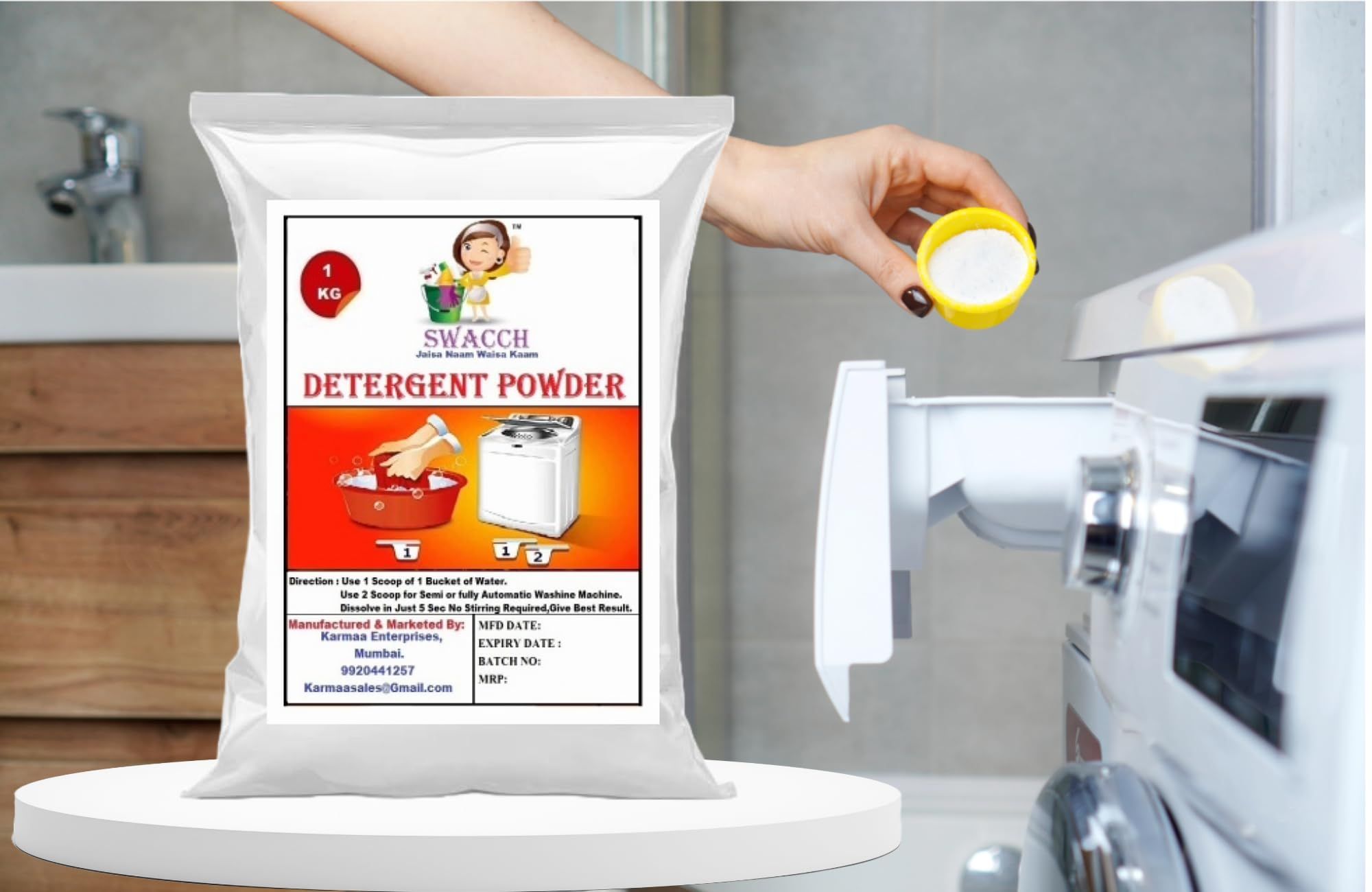 Swacch Detergent Powder (1kg) High foam