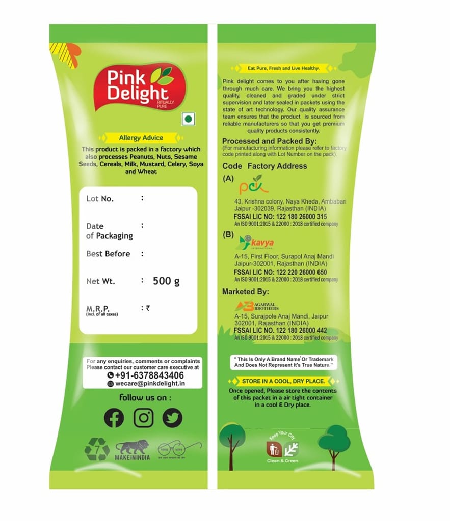 Pink Delight  | Pumpkin Seeds | Dried Seeds | 500 Gm Each | Pack of 2 | 1 Kg Pack