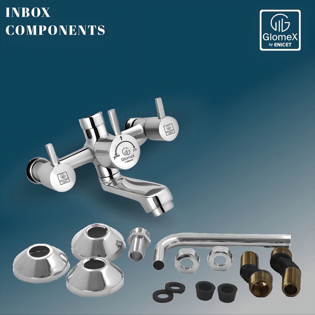 Enicet 2 in 1 wall mixer with L bend pipe for overhead shower