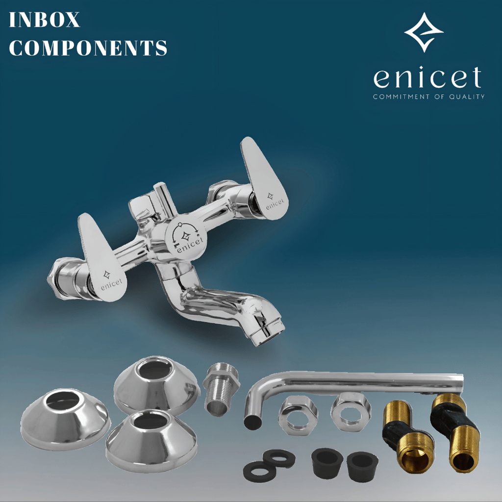 Enicet 2 in 1 wall mixer with L bend pipe for overhead shower
