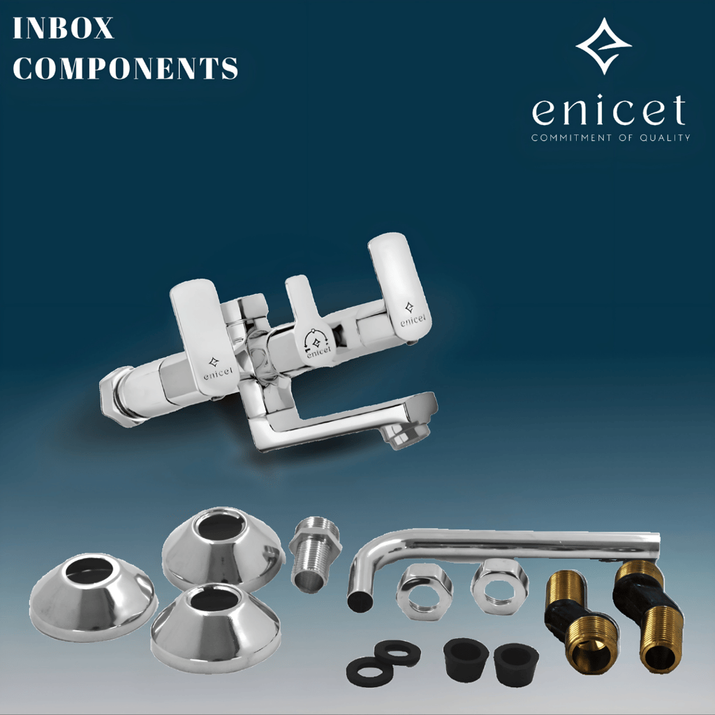 Enicet 2 in 1 wall mixer with L bend pipe for overhead shower