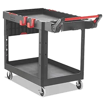 Rubbermaid 1997208 Heavy-Duty Adaptable Utility Cart Extended Base, Medium, Ladder Holder, Black, 25.75" x 4.724" x 4.724"