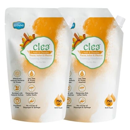 Clea Foaming Handwash (750 ml) (Haldi & Chandan Flavour) (Pack of 2)