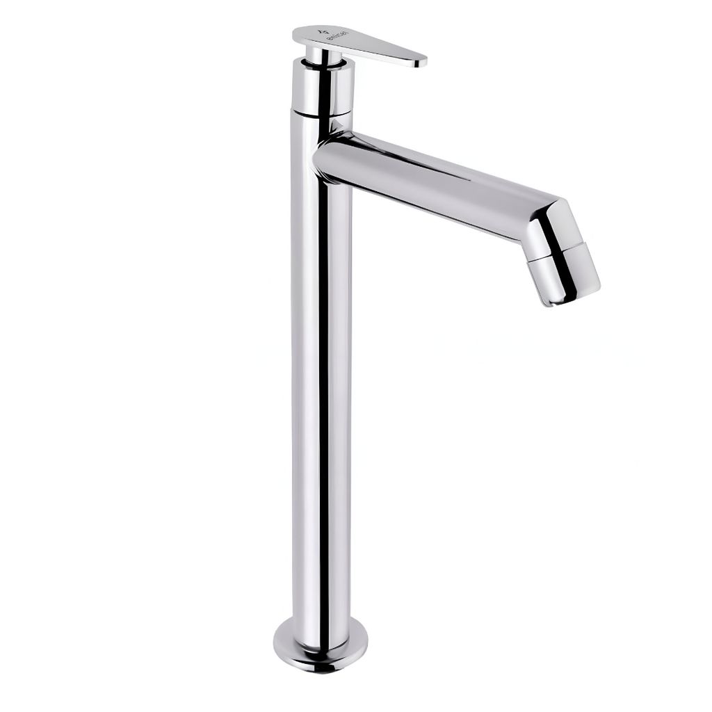 Enicet 12 Inch High Neck Pillar Tap, Brass Build, Sink Tap For Bathroom, Chrome Plated