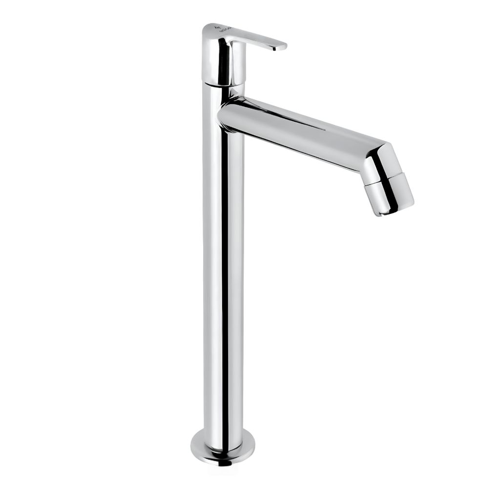 Enicet 12 Inch High Neck Pillar Tap, Brass Build, Sink Tap For Bathroom, Chrome Plated