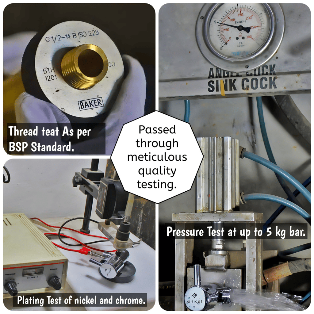 Enicet Brass Angle Valve Set of 8, Brass Build, 8 Piece Combo, Angle cock