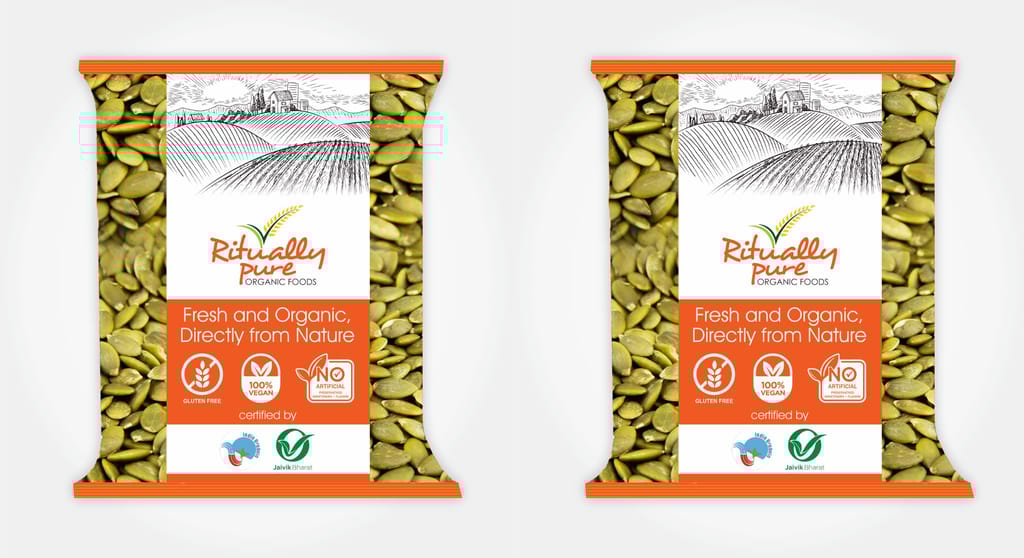 Ritually Pure 100% Organic | Pumpkin Seeds | 500 Gm Each | Pack of 2 | 1 Kg Pack