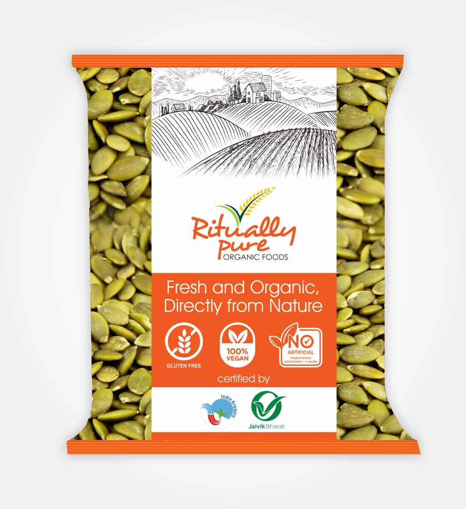 Ritually Pure 100% Organic | Pumpkin Seeds | 500 Gm Each | Pack of 2 | 1 Kg Pack