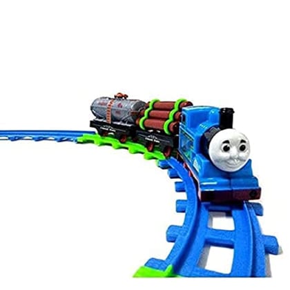 KTRS ENTERPRISE Mini Thomas Train Toys for Kids Track Set Plastic Battery Operated Adventure Train Set Over-Bridge & Tunnel Cave and Tracks