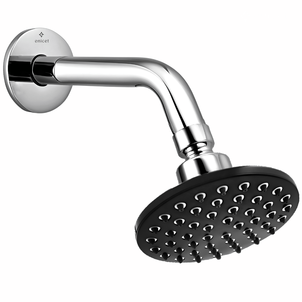 Enicet 5 Inch Shower with Arm and Flange, luxury Chrome Plated, Brass Arm and Flange