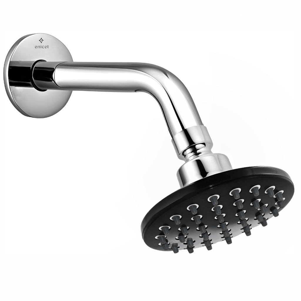 Enicet 5 Inch Shower with Arm and Flange, luxury Chrome Plated, Brass Arm and Flange
