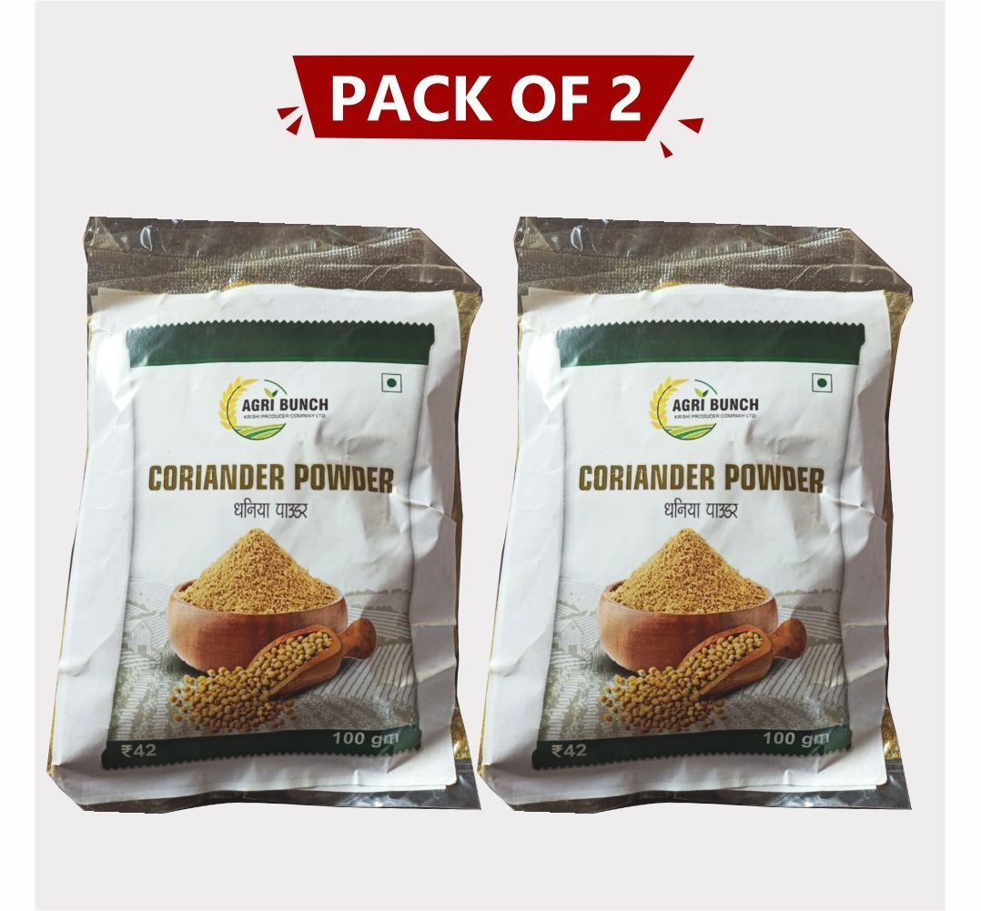 Fresh Coriander Powder 200gm (2 x 100 gm) by Agri Bunch Krishi Producer – Farm-Fresh, Natural & Made by Farmers. 